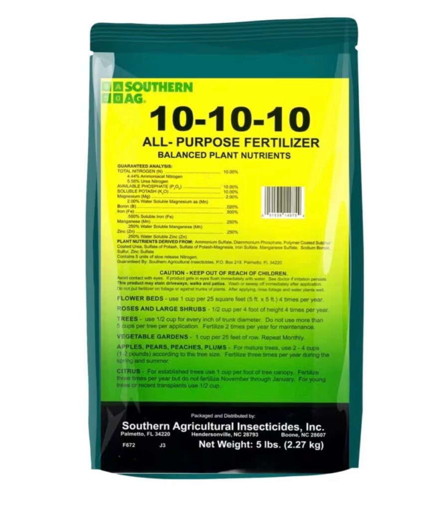 Bag of Southern Ag 10-10-10 fertilizer
