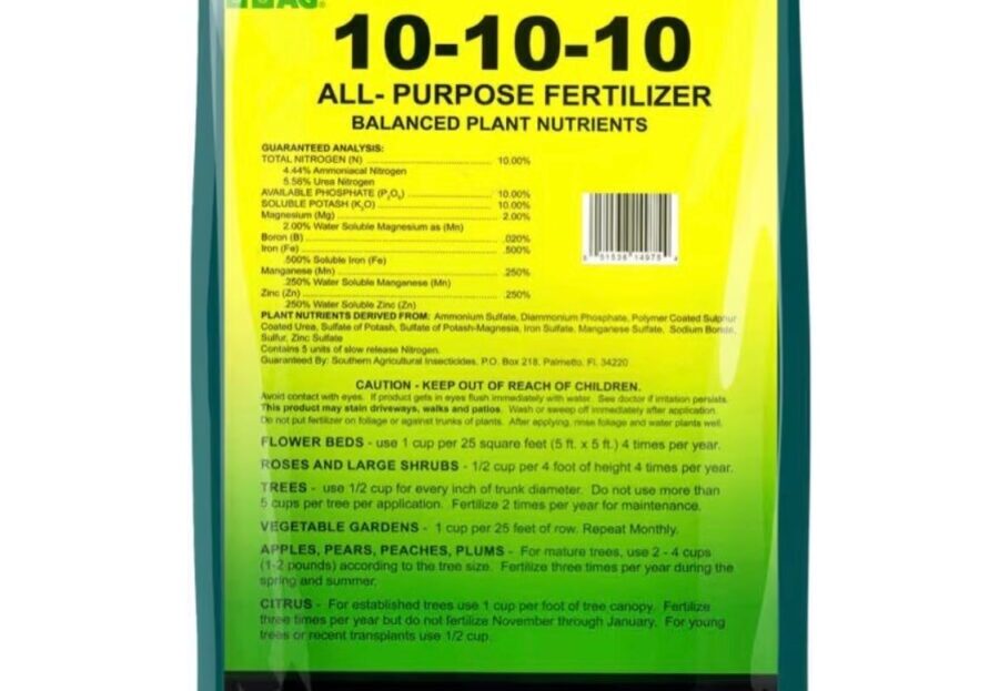 Bag of Southern Ag 10-10-10 fertilizer